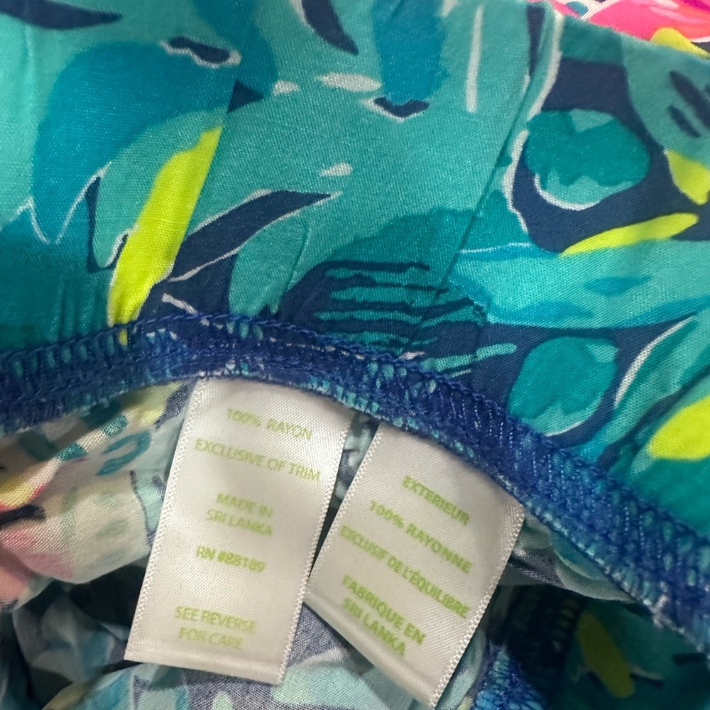 Lilly Pulitzer Vibrant Blue and Pink Patterned Pants - Picture 3 of 3